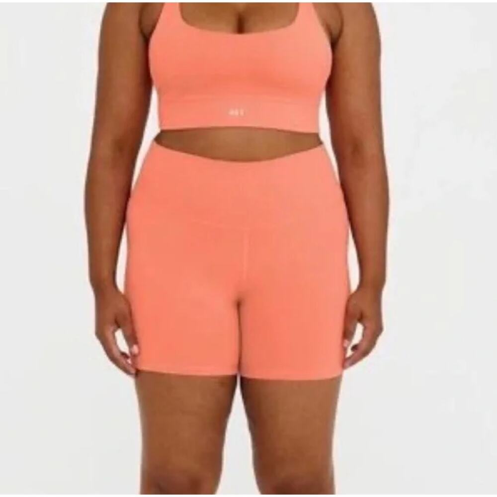 SET ACTIVE Orange Peach Nude Biker Shorts Women's Size Small Peach Orange Pink